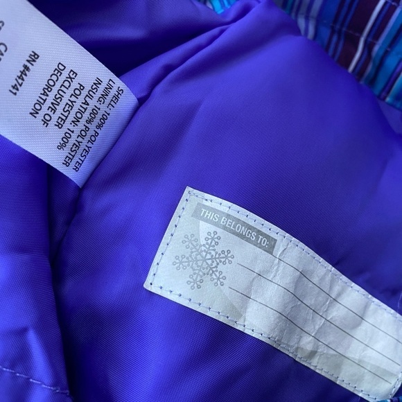 Slalom Insulated Snowboard Pants Girls Size X-LARGE Blue Print NWOT - Picture 4 of 7